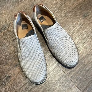 Johnston and Murphy loafers - grey with brown Lester detail